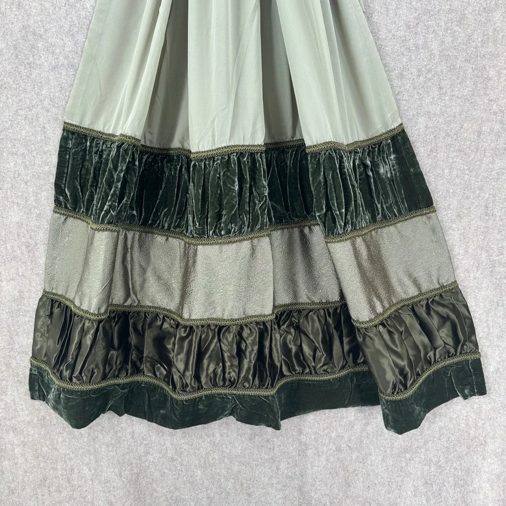 Chris Madden JCPenney Green Velvet Ruffle Tiered Curtain Panel 82x50